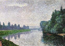 Albert Dubois-Pillet The Marne River at Dawn china oil painting image